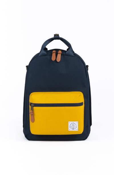 bebamour travel backpack diaper bag tote handbag purse dark yellow Pacific Pack Diaper Bag (Navy/Saffron)